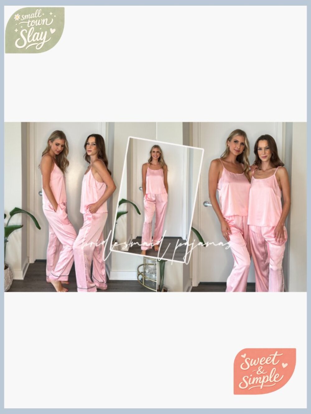 Women Silk Satin Pajama Set - Sleeveless Pjs with Pockets S-XXL - Picture 6 of 7